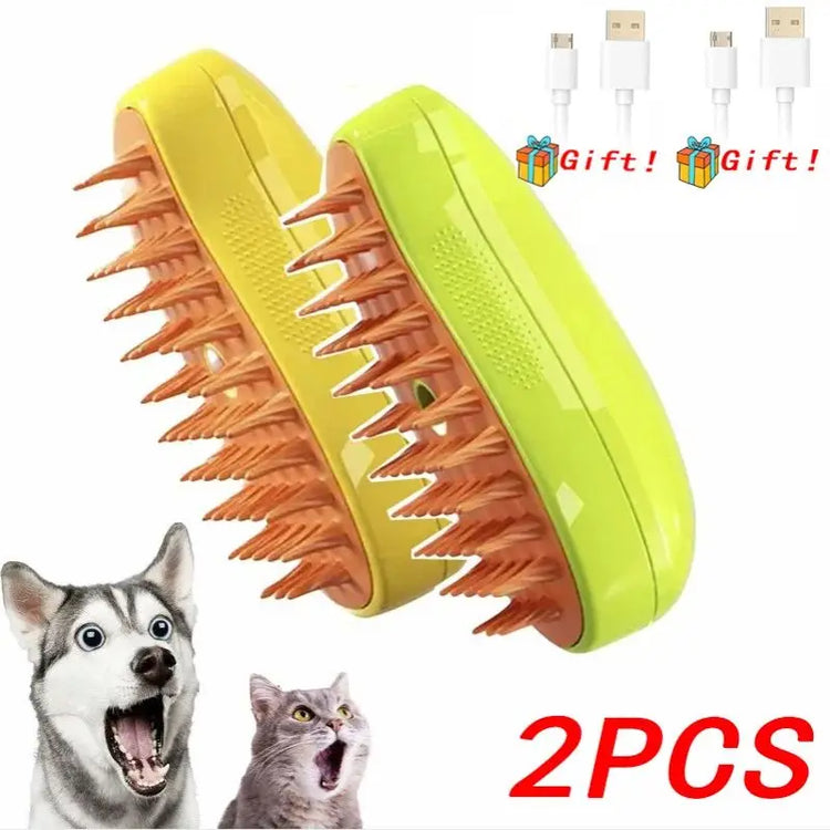 Lot de 2 brosses vapeur, une verte et une jaune