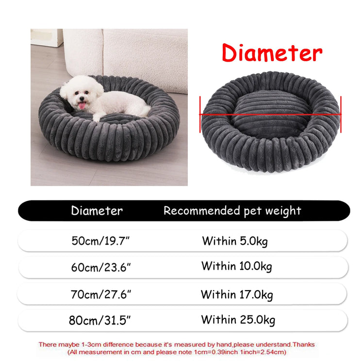 Lit rond en forme de fleur gris et son guide des tailles
