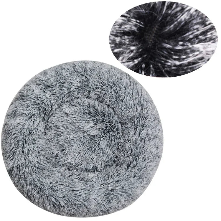 Lit rond moelleux pour chien et chat – Peluche douce et chaude, du 40 au 60 cm