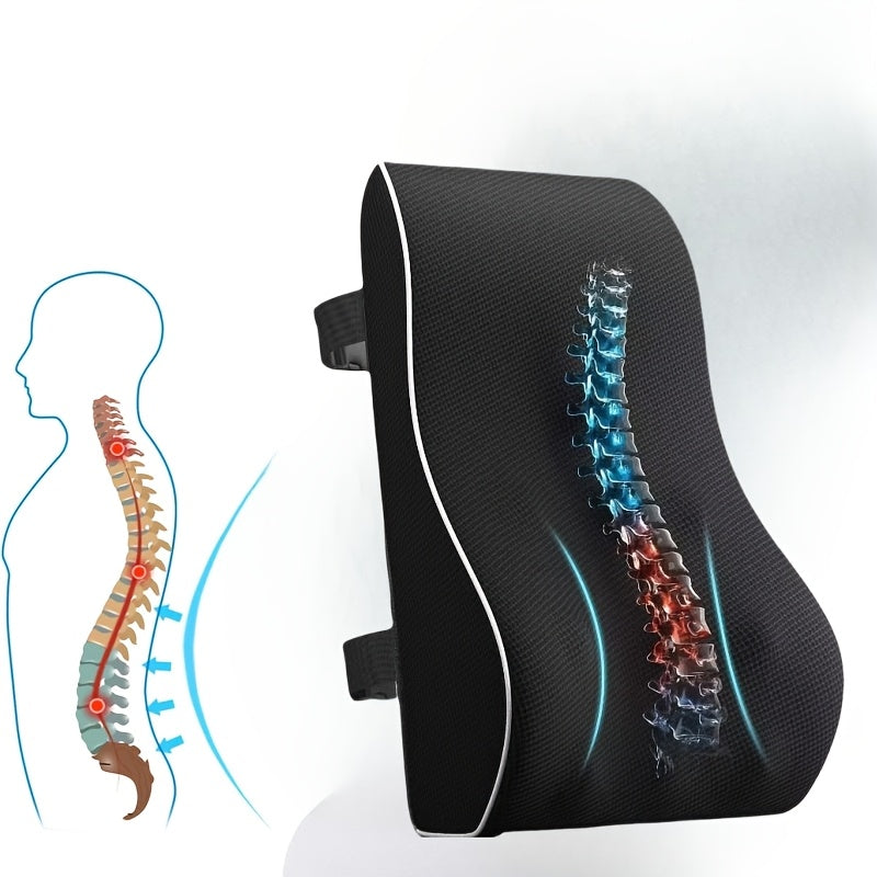 Coussin Lombaire Ergonomique – Soutien du Dos en Mousse Mémoire, Respirant et Amovible
